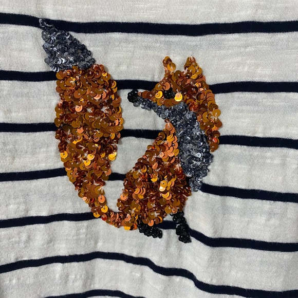 Talbots Women’s Striped Sequined Fox Top - Picture 5 of 5